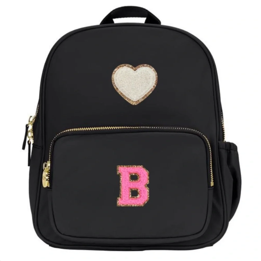 Stoney Clover Lane Black Mini Backpack Customized B Heart - Picture 1 of 7
